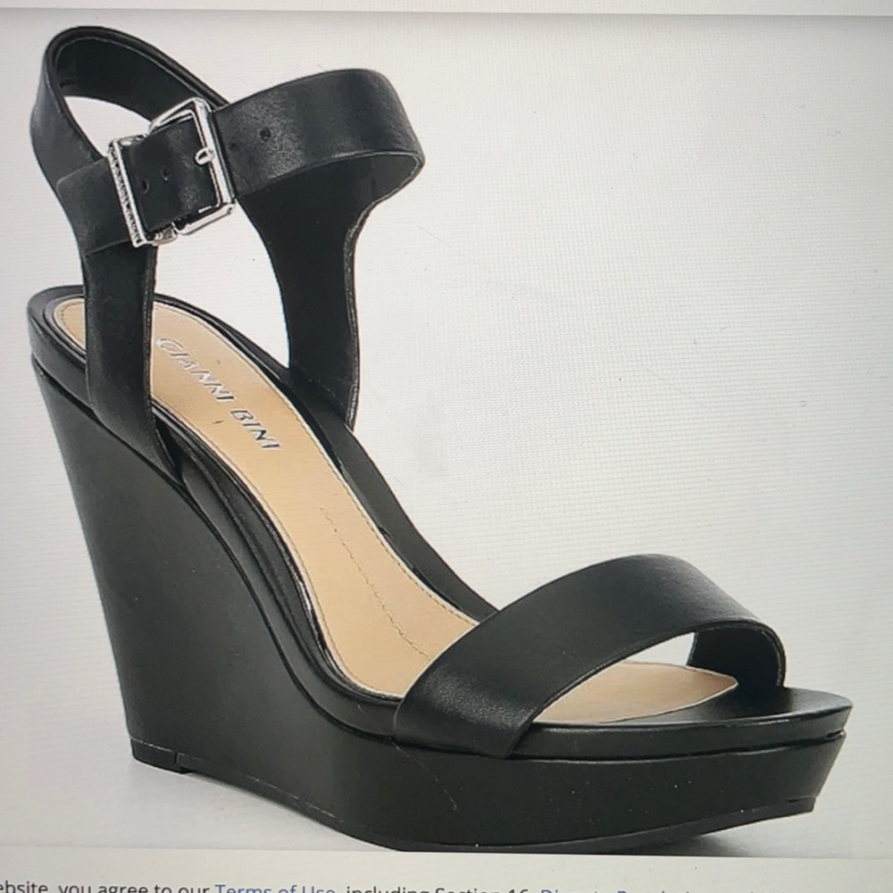 Gianni Bini Telmma Leather Open Back Wedges